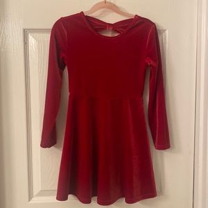 Little Girls Red Velvet Dress